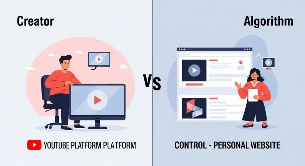 Comparison between YouTube platform and owned website