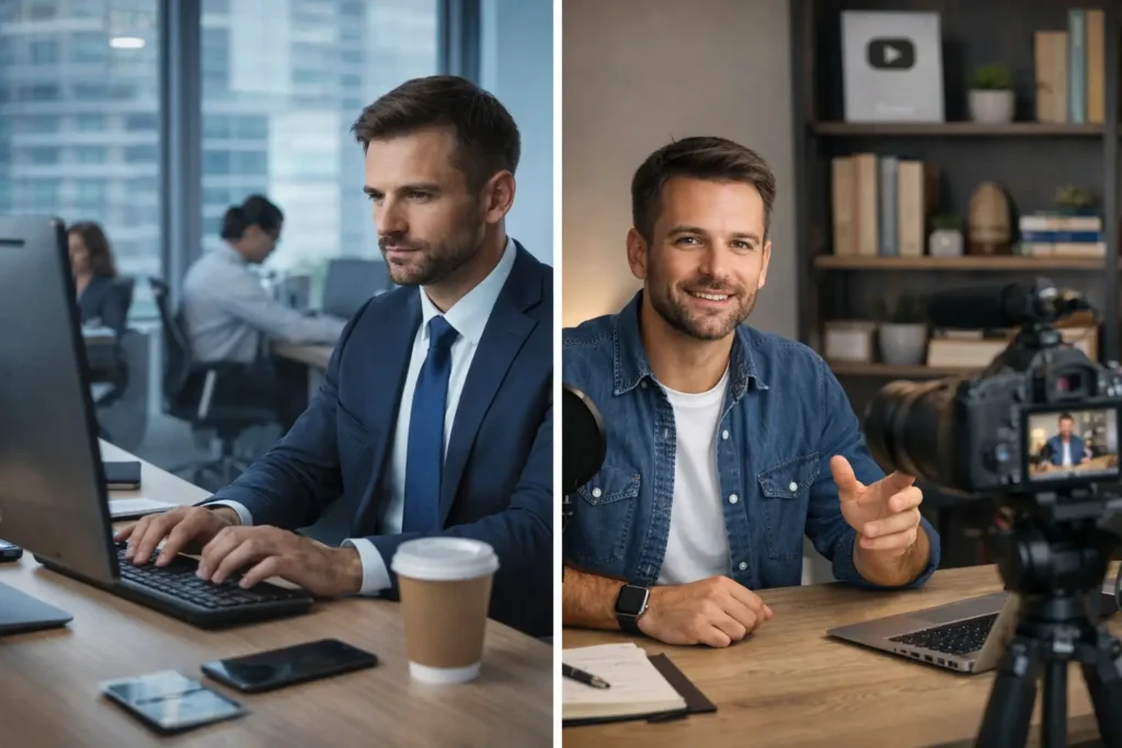 Career change from office job to YouTube creator