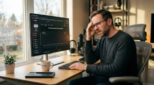 Professional creator looking frustrated at zero views on YouTube analytics.