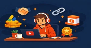 Small professional YouTube channel creator earning income from multiple monetization streams in 2025